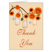 Orange Blume Mason Jars Dankeschön Karte (Vorne)