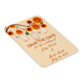 Orange Blume Mason Jars speichern das Date Magnet (Rechte Seite)