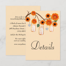 Orange Blume Mason Jars Wedding Details