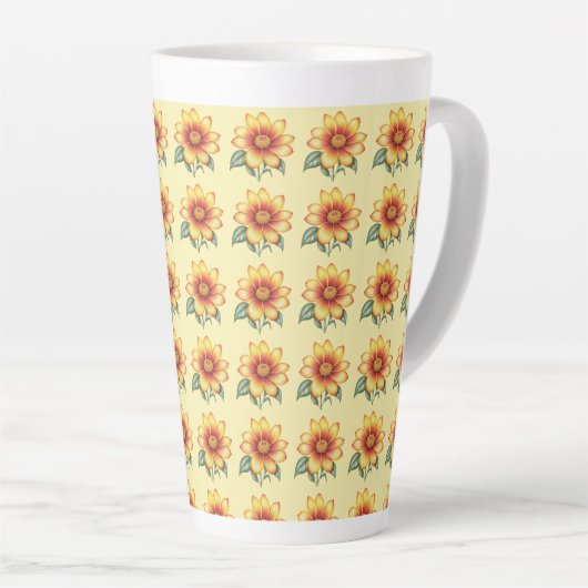 Orange Blume Milchtasse (Rechte Ecke)