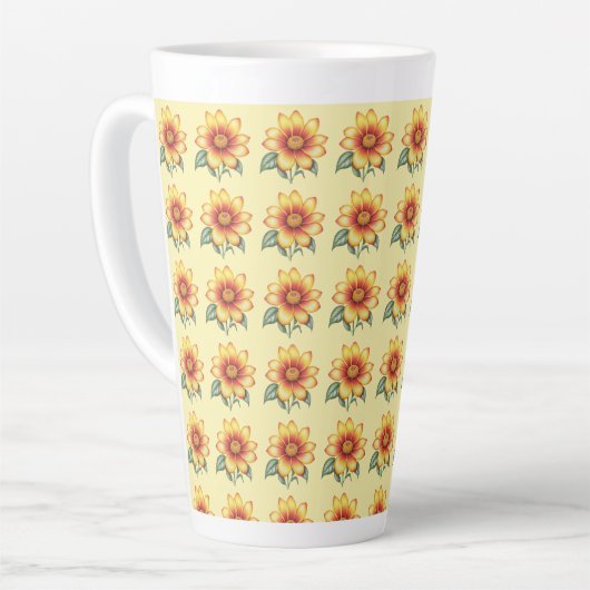 Orange Blume Milchtasse (Linke Ecke)