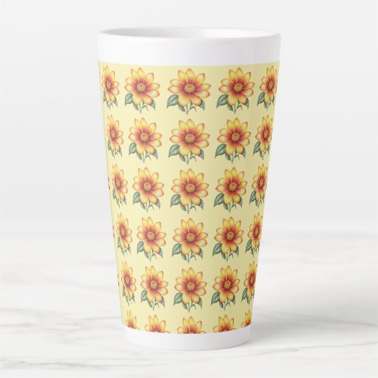 Orange Blume Milchtasse (Vorderseite)