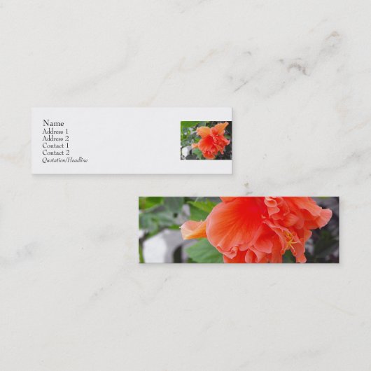 Orange Blume Mini Visitenkarte (Vorne/Hinten)