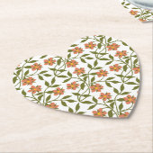 ORANGE BLUME MIT GRÜNEN SCHRITTEN UNTERSETZER (angewinkelt)