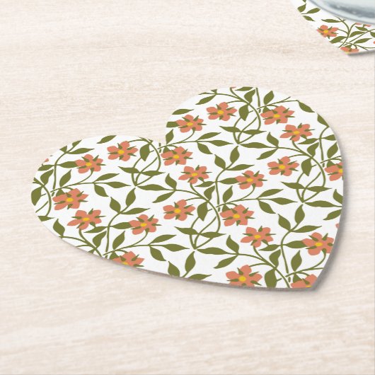 ORANGE BLUME MIT GRÜNEN SCHRITTEN UNTERSETZER (angewinkelt)