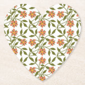 ORANGE BLUME MIT GRÜNEN SCHRITTEN UNTERSETZER (Vorderseite)