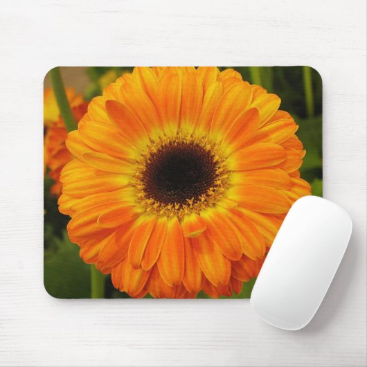 Orange Blume Mouse Pad Mousepad (Mit Mouse)