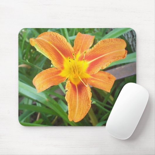 Orange Blume Mousepad (Mit Mouse)