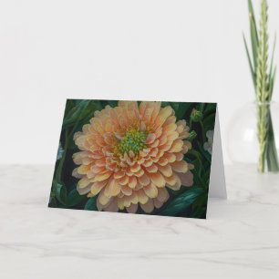 Orange Blume Mum Art Note Card Karte