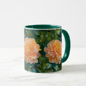 Orange Blume Mum Garden Art Tasse Cup (VorderseiteRechts)
