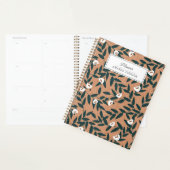 Orange Blume Muster Personalisiert Planer (Anzeige)