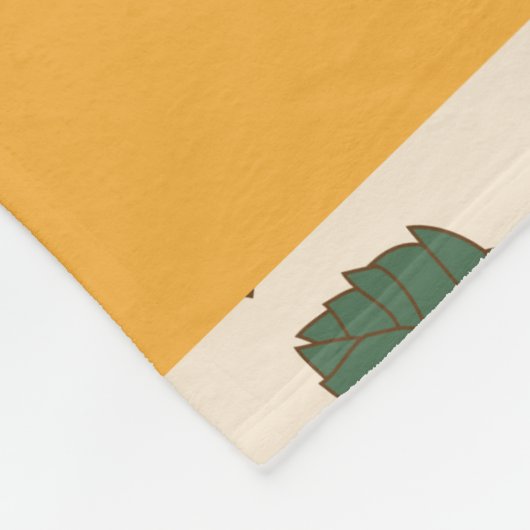 Orange Blume, Muster von Blume, Ihr Name Fleecedecke (Ecke)