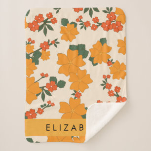Orange Blume, Muster von Blume, Ihr Name Sherpadecke