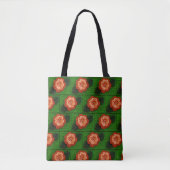 Orange Blume Nature Green Artisan Crochet Print Tasche (Vorderseite)