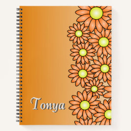 Orange Blume Notebook - Office, School, Artist Notizblock