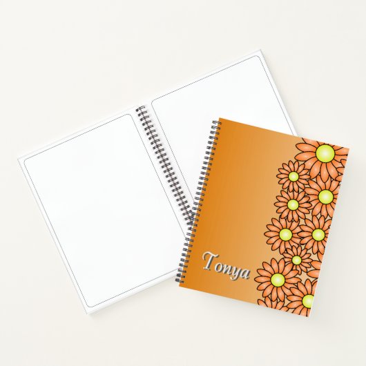 Orange Blume Notebook - Office, School, Artist Notizblock (Innenseite)