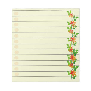 Orange-Blume Notepad Notizblock