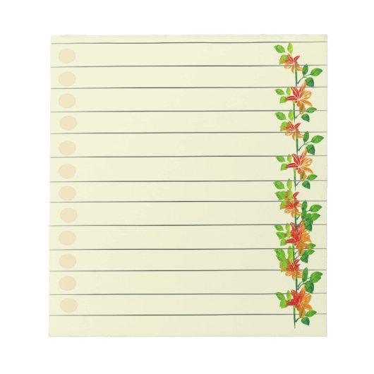 Orange-Blume Notepad Notizblock (Vorderseite)