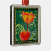 Orange Blume Ornament Aus Metall (Rechts)