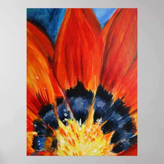 Orange Blume Painting Poster (Vorne)