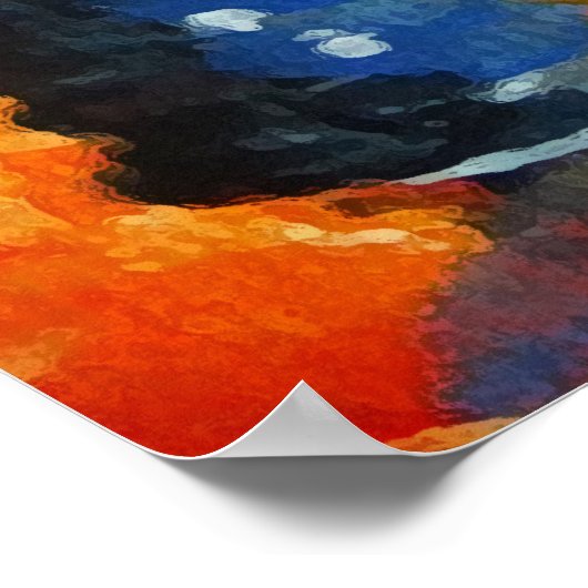 Orange Blume Painting Poster (Ecke)