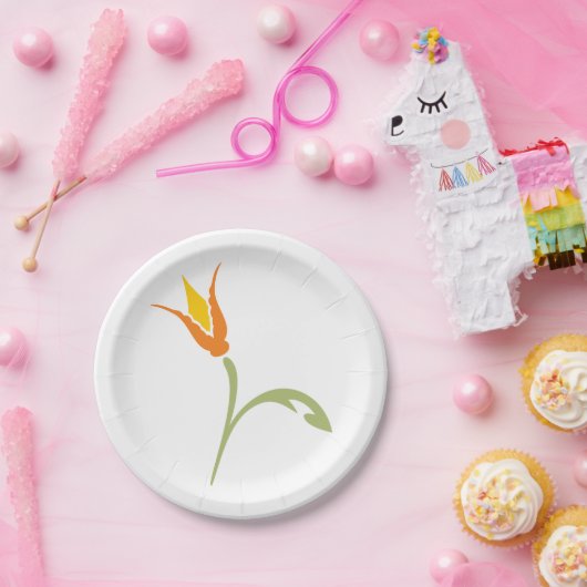 Orange Blume Pappteller (Party)