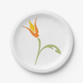 Orange Blume Pappteller (Vorderseite)