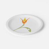 Orange Blume Pappteller (Schrägansicht)