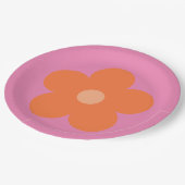 Orange Blume Pappteller (Schrägansicht)