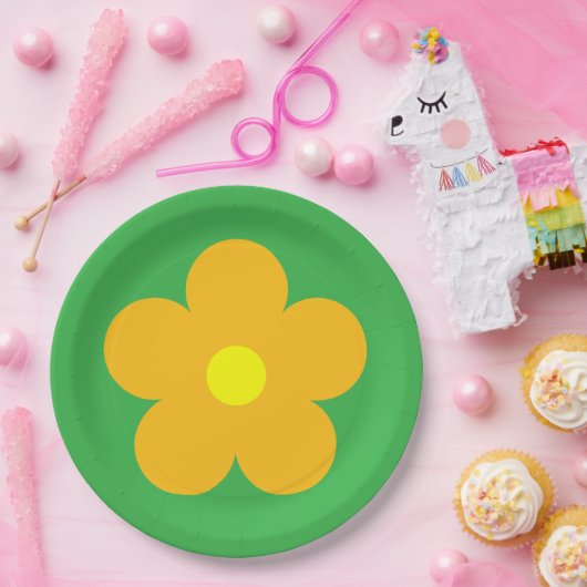 Orange Blume Pappteller (Party)