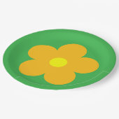 Orange Blume Pappteller (Schrägansicht)