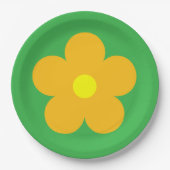 Orange Blume Pappteller (Vorderseite)