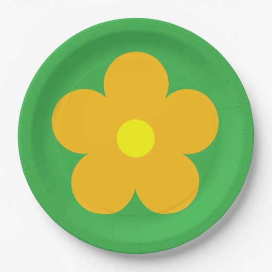 Orange Blume Pappteller (Vorderseite)