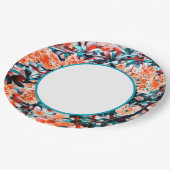 Orange Blume Pappteller (Schrägansicht)