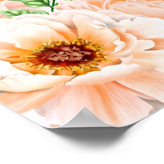 Orange Blume Party für die Altersversorgung Begrüß Poster (Ecke)