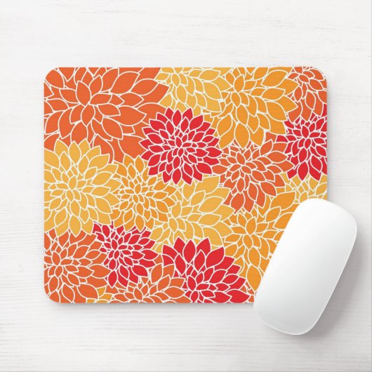 Orange Blume Pattern Mousepad (Mit Mouse)