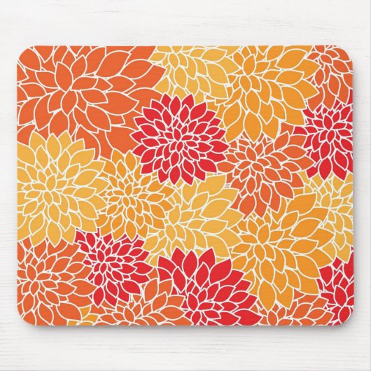 Orange Blume Pattern Mousepad (Vorne)