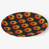 Orange Blume Pattern Pappteller (Schrägansicht)
