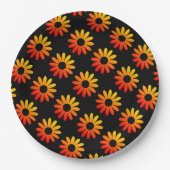 Orange Blume Pattern Pappteller (Vorderseite)