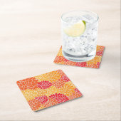 Orange Blume Pattern Rechteckiger Pappuntersetzer (Vor Ort)