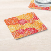 Orange Blume Pattern Rechteckiger Pappuntersetzer (angewinkelt)