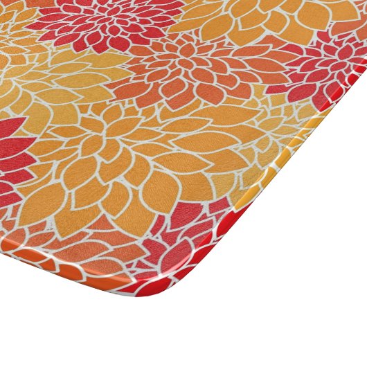 Orange Blume Pattern Schneidebrett (Ecke)