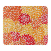 Orange Blume Pattern Schneidebrett (Vorderseite)