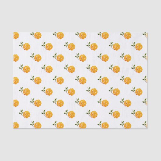 Orange Blume Pattern Seidenpapier (Vorderseite)