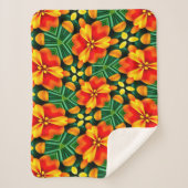 Orange Blume Pattern Sherpadecke (Vorderseite)