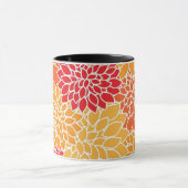 Orange Blume Pattern Tasse (Zentrum)