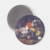 Orange Blume Piece - Poppies ..., Jean Baptiste M Magnet (Vorderseite/Rückseite)