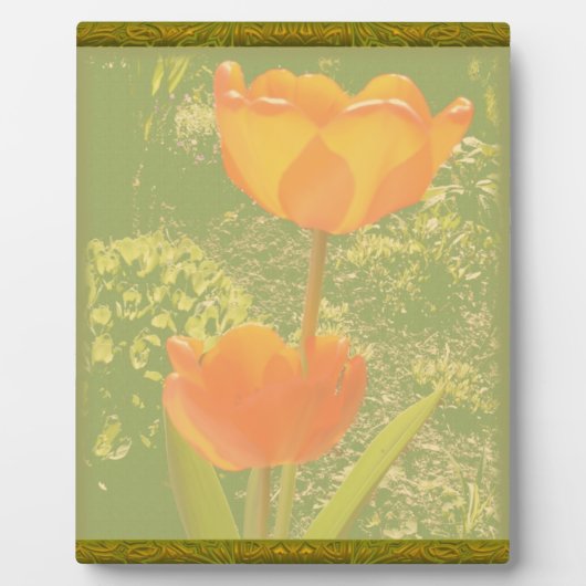 Orange Blume Plaque Fotoplatte (Vorderseite)