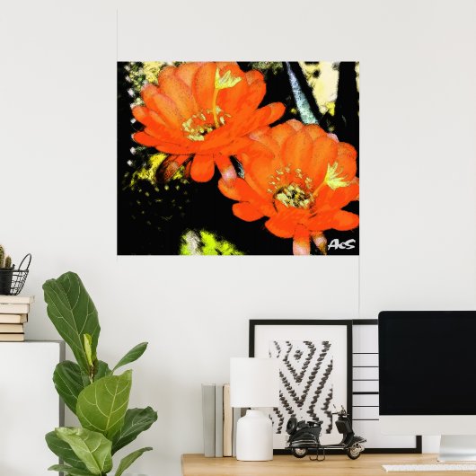 ORANGE-BLUME POSTER (Heimbüro)