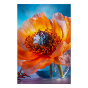 Orange Blume Poster